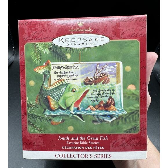 2000 Hallmark Favorite Bible Stories Jonah and the Great Fish Ornament New -28D - Picture 2 of 6